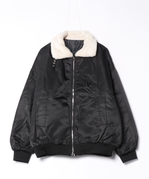 セール】a.p.o.v. ファー襟ナイロン中綿オーバーサイズフライト