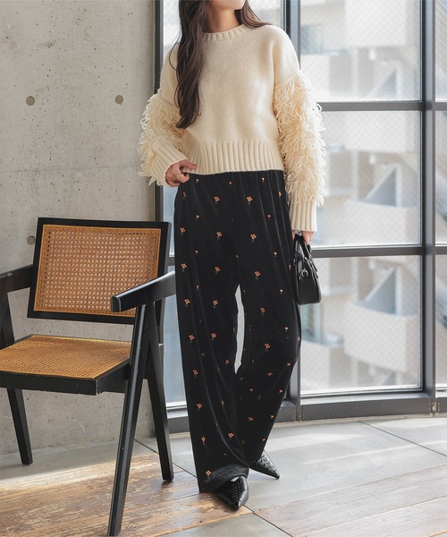 セール】総刺繍ベロアワイドパンツ（その他パンツ）｜KOBE LETTUCE