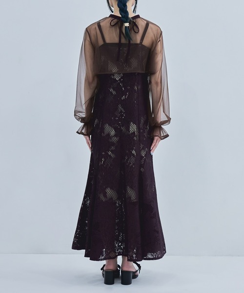 3wayシフォンボレロ&レースキャミドレス 結婚式 ワンピース（ドレス