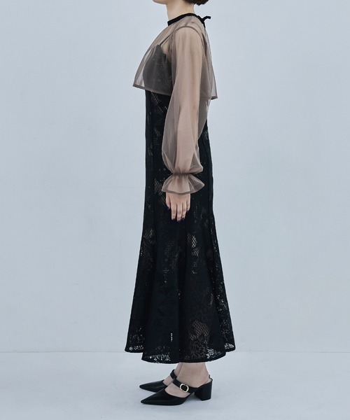 3wayシフォンボレロ&レースキャミドレス 結婚式 ワンピース（ドレス