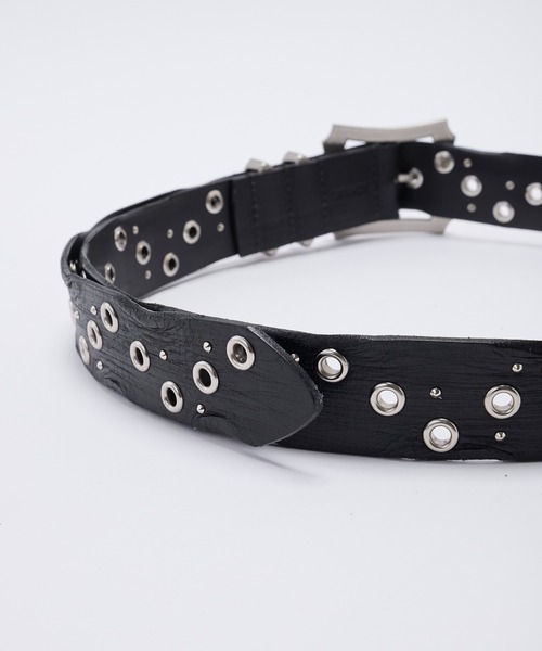 GRANCY】スタッズデザインレザーベルト / Studded Leather Belt