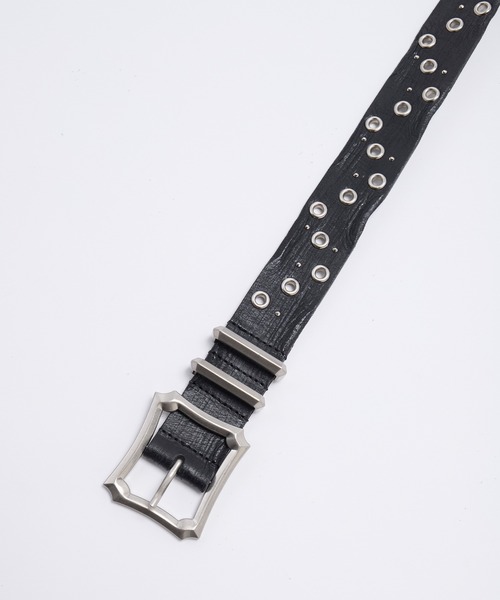 GRANCY】スタッズデザインレザーベルト / Studded Leather Belt