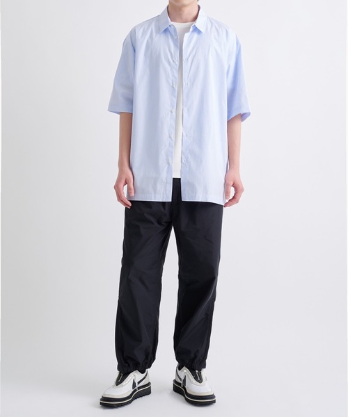 ATON/エイトン】GIZA STRIPE OVERSIZED SHORT SLEEVE SHIRT/ギザ