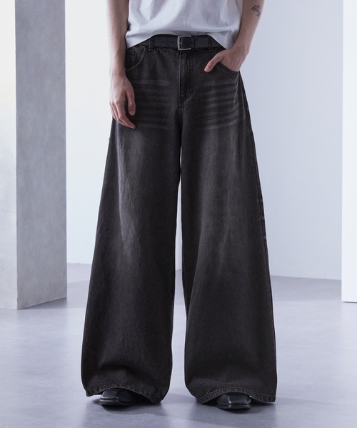 ヴィンテージフェード ワイドバギーデニムパンツ【セットアップ対応