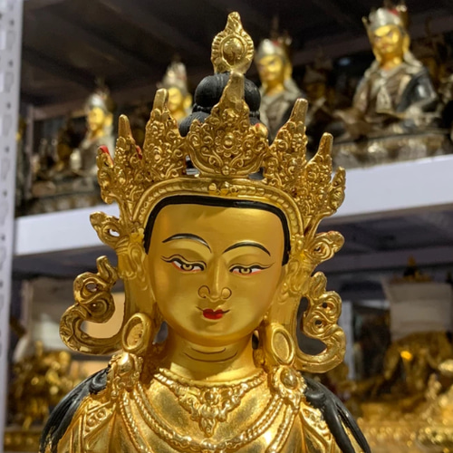 チベット仏教法具 長寿仏菩薩 仏壇仏像 真鍮製 時代美品 ご利益 30cm