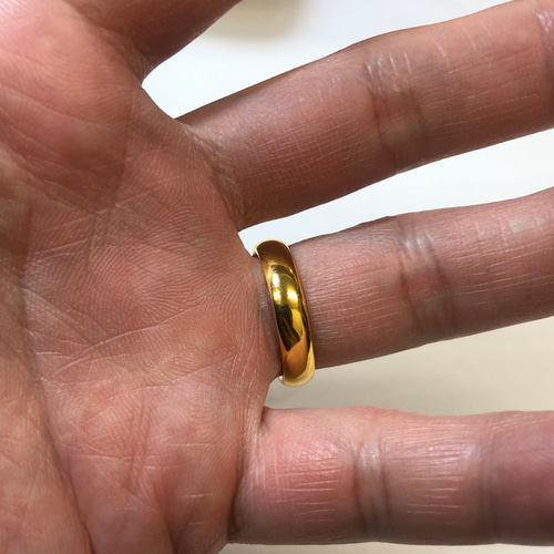K24 純金 幅4.3mm 甲丸リング 指輪 シンプルリング メンズリング