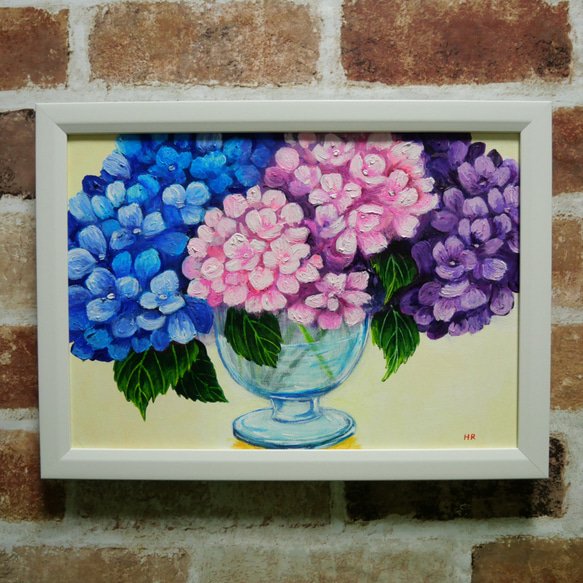 油絵 絵画【紫陽花の花】 絵画 HR 通販 15894552｜Creema(クリーマ