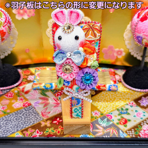 ひな祭り】ひな人形、うさちゃん三人官女、羽子板【つまみ細工
