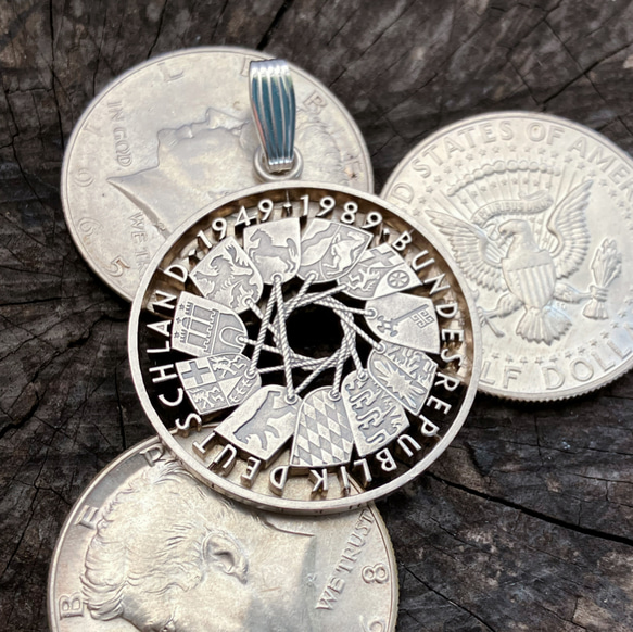 銀貨 ドイツ 10マルク カットコイン ペンダント ブランド ReD シルバー