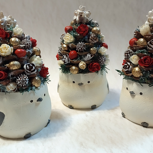 再販×6 ツリーなシマエナガ クリスマスツリー 〈受注制作〉 ドライ