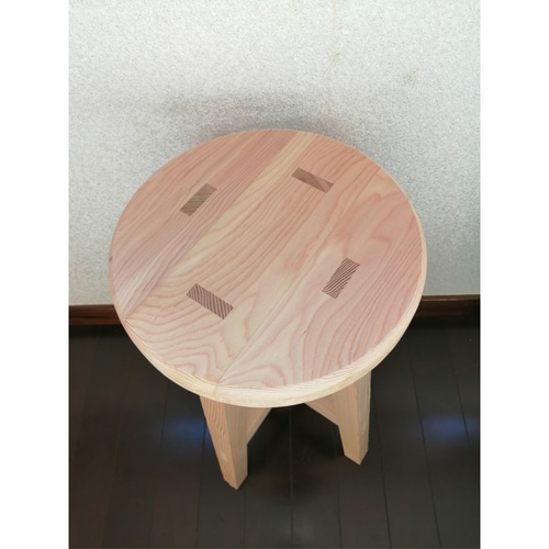 ほぞ組】木製スツール 座面幅30cm×高さ65cm 丸椅子 stool 椅子