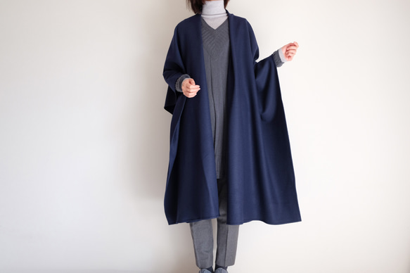 Cen. ネイビー 紺 ケープコート 日本製 Cen. ネイビー 紺 ケープコート