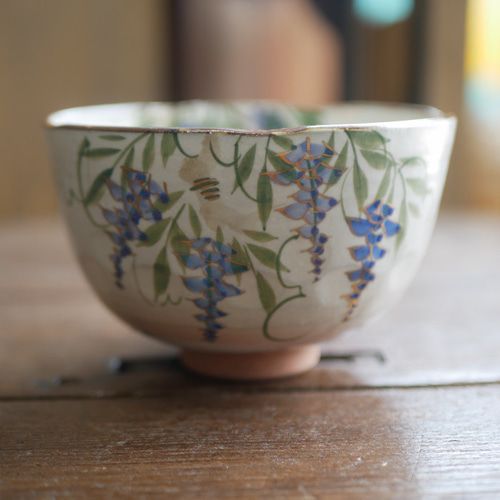 京焼・清水焼 色絵 抹茶茶碗（藤） 茶碗・めし碗 Shun 通販 16044436