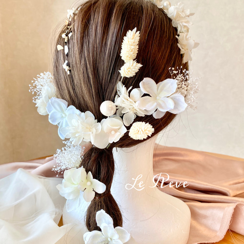 成人式 髪飾り 結婚式 卒業式 バニラホワイトカチューシャホワイト