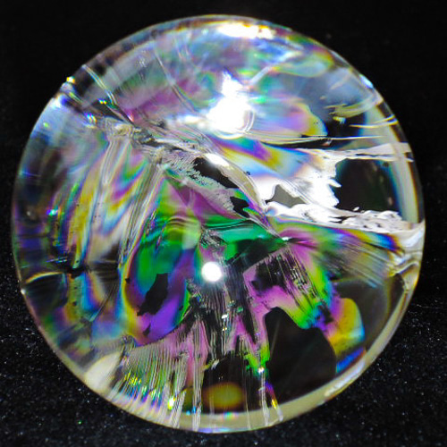 ☆ヒマラヤ産 極上!☆虹の水晶玉46mm/140g+台座付☆レインボー