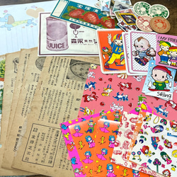 数量限定☆日本のレトロな紙モノセット☆昭和レトロ・コラージュ素材