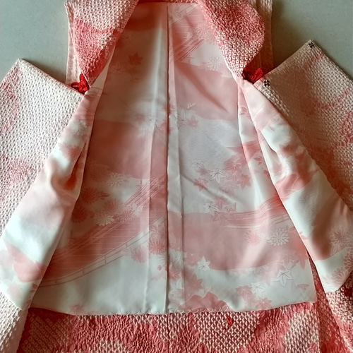3歳用正絹総絞りの被布(中綿なし）4386m様のリクエスト 子供服 着物