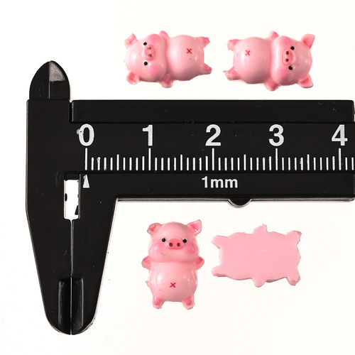 デコパーツ 動物 ぶた 14mm ピンク 200個 3D アニマル ネイルパーツ
