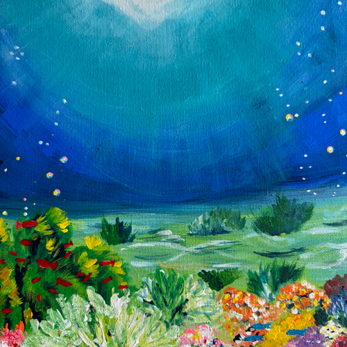 送料無料】海の中から F3 アクリル画 絵画 アトリエシンディ 通販