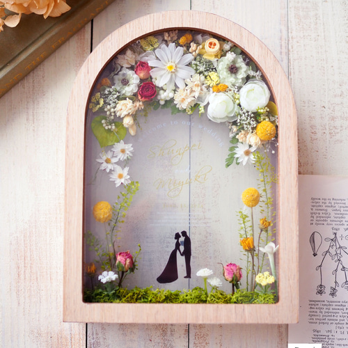 名入れ記念日入り◎結婚祝い/結婚記念日/花婚式》プリザーブドフラワー