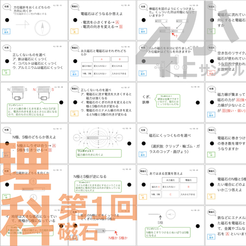 中学受験 暗記カード【4年上 理科 全セット 1-19回】 組分けテスト対策