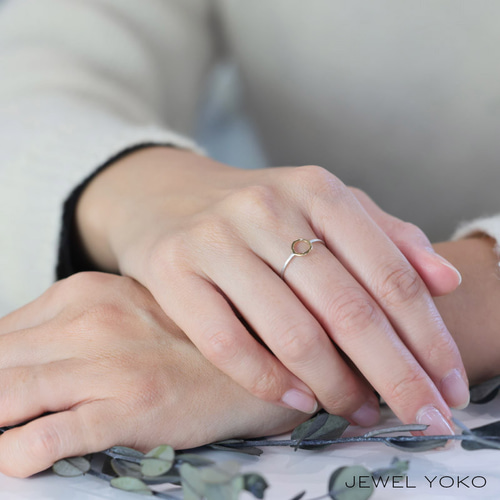 K18 silver950コンビ】cercle コンビリング サークル 円 丸 普段使い