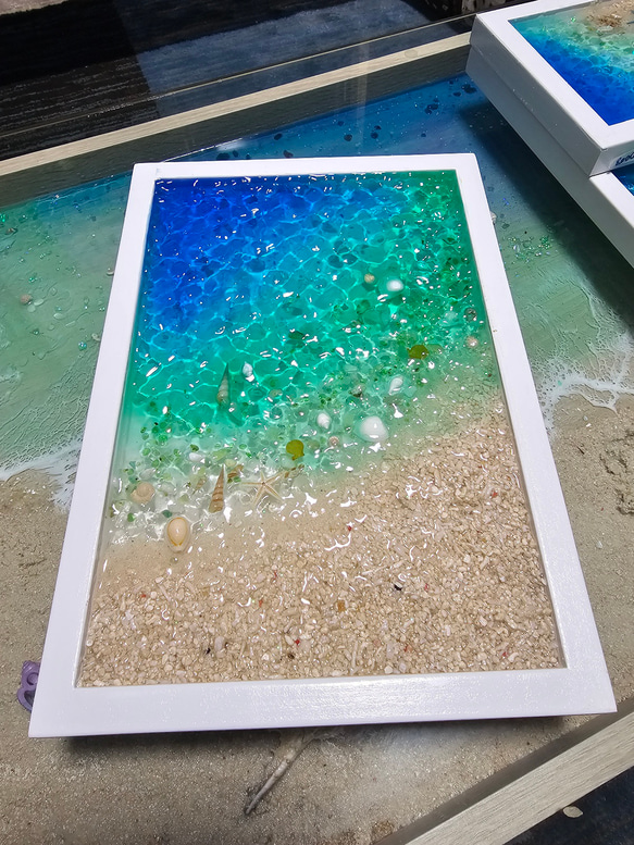 海を感じるインテリア 波紋アート 水面の揺らめき レジン海アート