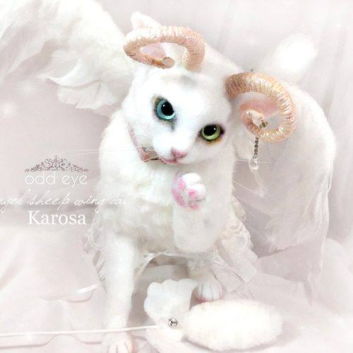エンジェルシープキャット ホワイトウィングキャット 白猫 首輪 ドレス