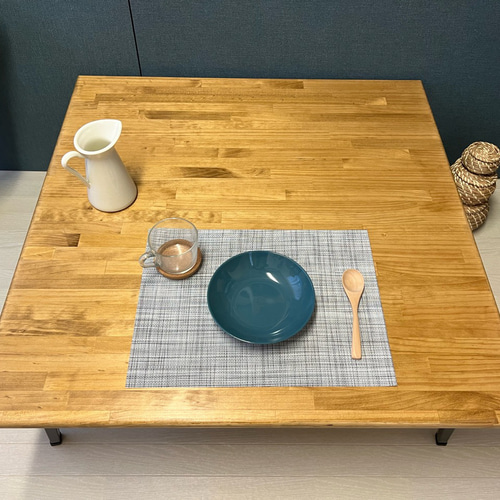送料無料】 ローテーブル 正方形 90cm パイン エボニー 折りたたみ脚
