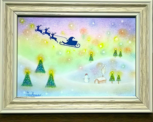 パステルアート 幸福であたたかなクリスマス パステル画原画 絵画 T's