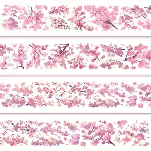 海外作家 五宝文創 樱花点点 マスキングテープ PET テープ 桜 花