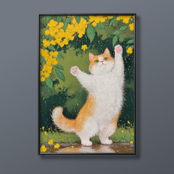 絵画 | イラストポスター 47 ☆ 【猫たちが窓辺で美しい夜景を見ている