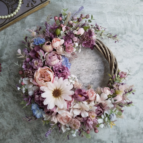 Jolie botanique＜ jardin de rose＞＊春＊フラワーリース＊玄関＊誕生