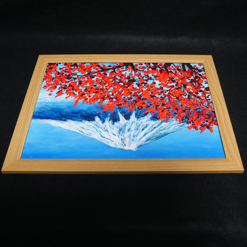 油絵 油彩 油彩画 絵 絵画【富士山と梅の花】 絵画 HR 通販 18815207