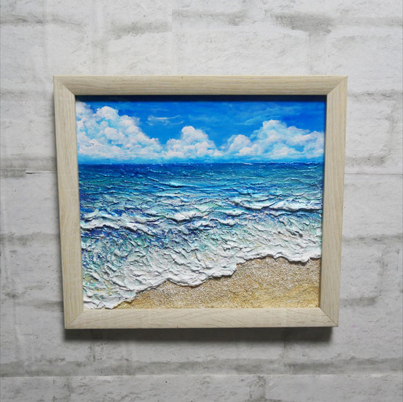 油絵 油彩 油彩画 絵 絵画 【真夏の海】 絵画 HR 通販 18133820