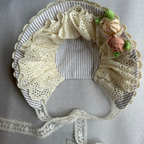 No.2 【送料無料】 ネオブライスサイズ リボン刺繍 ボンネット
