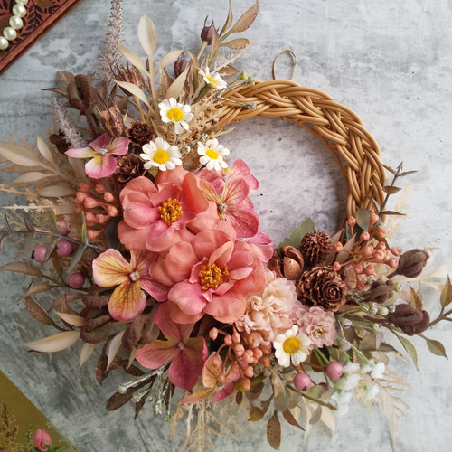 Lune Bonheur＜jardin d'automne＞＊秋フラワーリース＊玄関リース