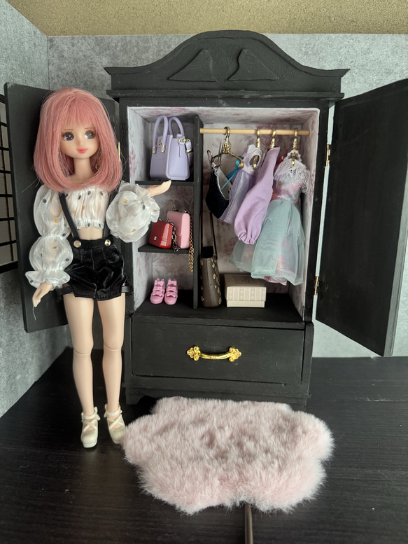 木製クローゼット アイシードール ブライス ミニチュアクローゼット