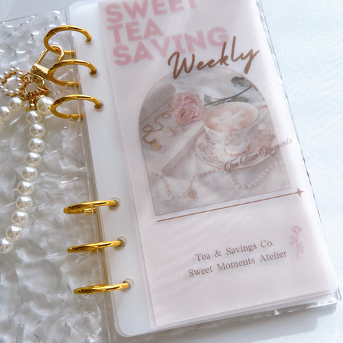 バインダー貯金 Saving リフィル A6サイズ 6枚 TeaTime 可愛い 大人