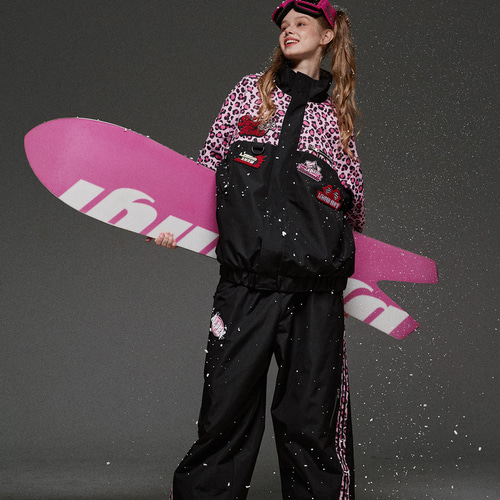HIMANI ヒョウ柄 スノーボードウェア 上下セット Sサイズ HIMANI