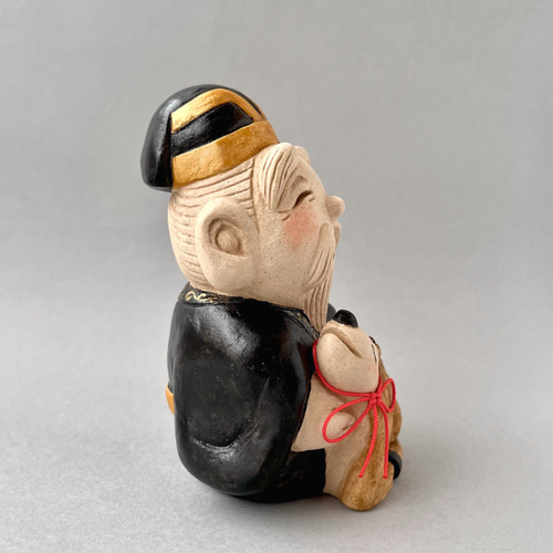時代提物 七福神根付 天然素材 【寿老人】高さ約3.7cm 重さ約22g