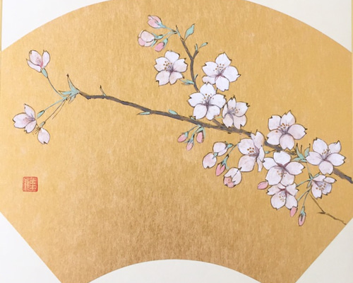 日本画色紙 桜 絵画 clani 通販 9679212｜Creema(クリーマ