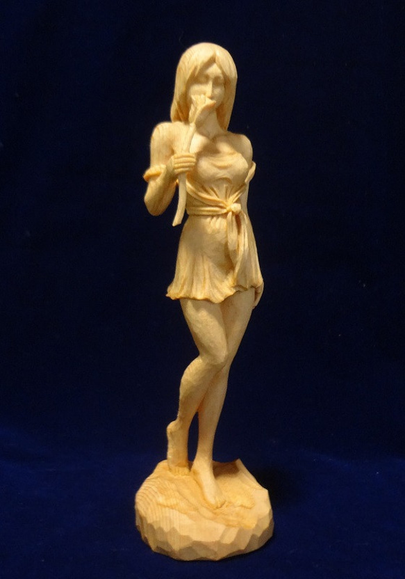 売却済 個人蔵 木彫刻 『カラー』 女性像 芸術作品 立体・オブジェ