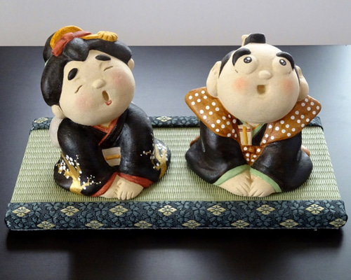 受注制作】福助さん お福さんセット 大サイズ 縁起物 その他置物