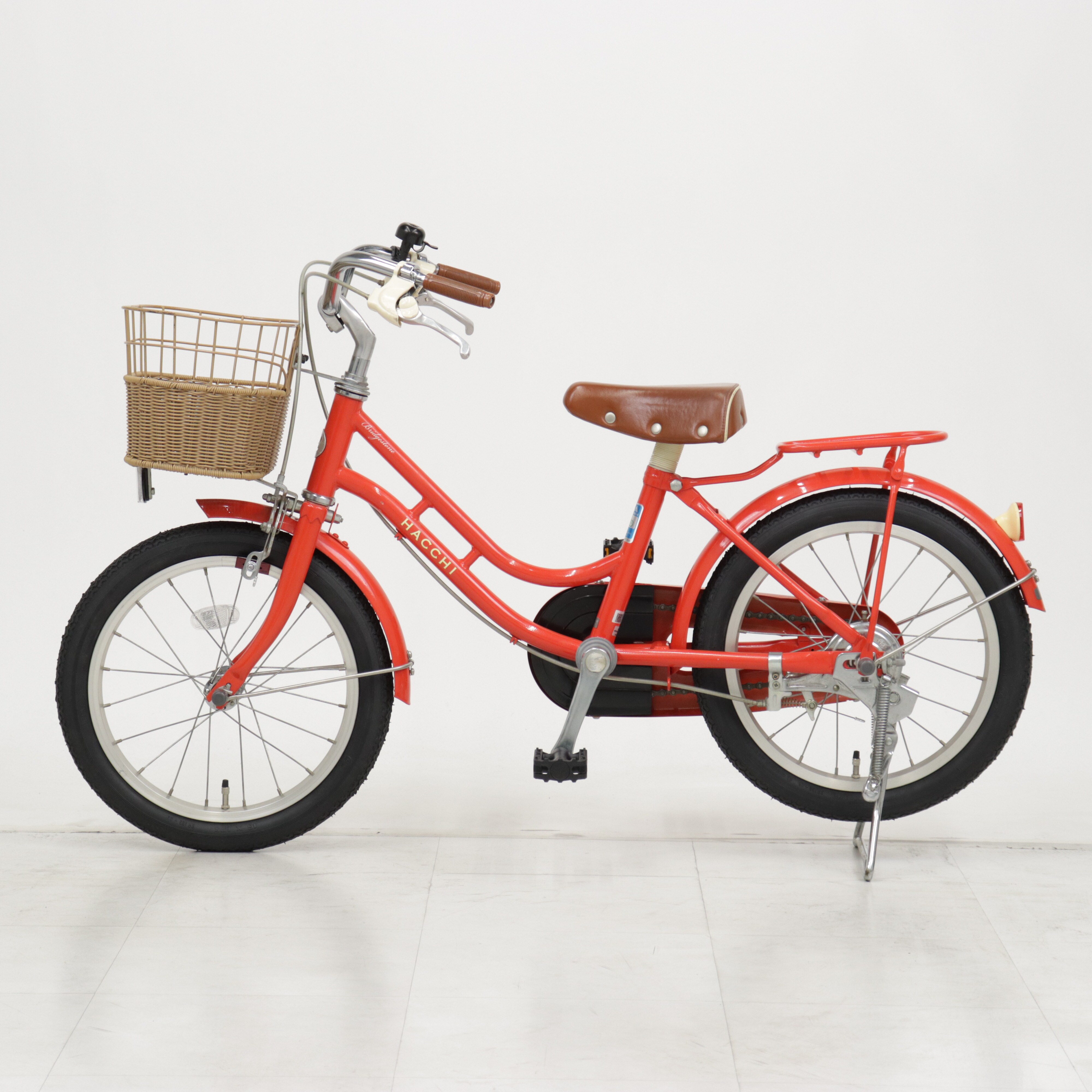 ブリヂストンHACCI 幼児用自転車 レッド 前カゴ付き16インチ