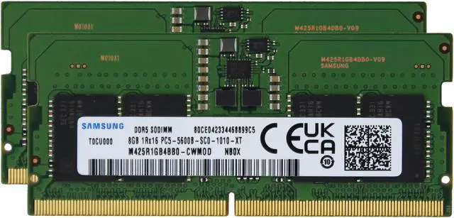 Samsung 16GB (2x8GB) DDR5 5600MHz PC5-44800 SODIMM 1Rx16 CL46 1.1v