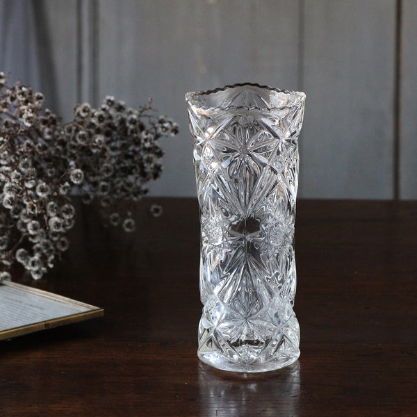 ドイツ クリスタルガラス花瓶 色披 大型 高さ約40cm ドイツ クリスタル