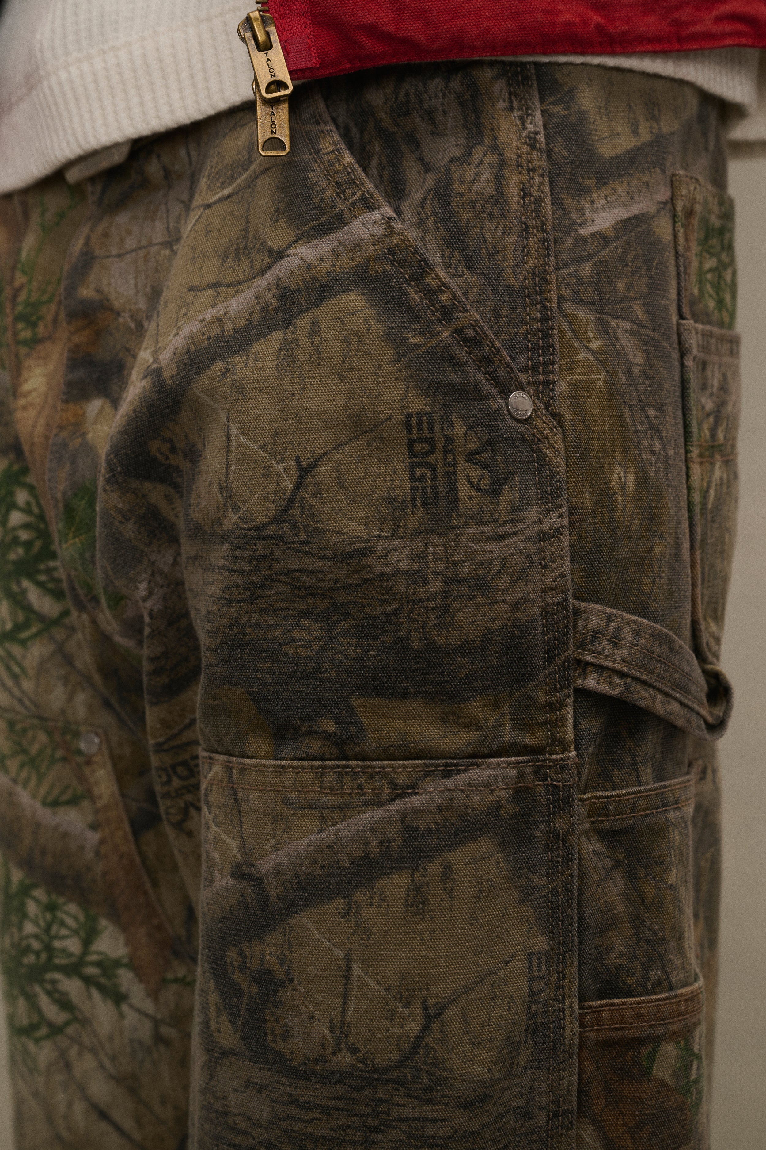 パンツ MAZZ waxed black camo double knees Vtg Dickies Mens Double