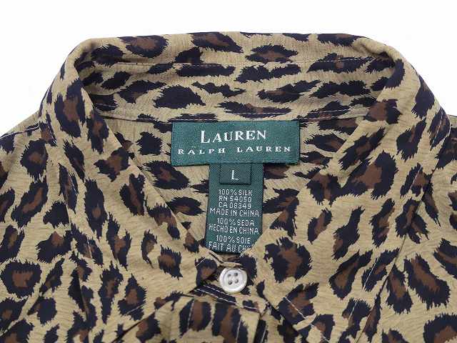 LAUREN Ralph Lauren ラルフローレン シルク レオパード ヒョウ柄 長袖