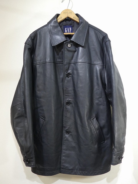 90s OLD GAP ギャップ レザー ジャケット ハーフ コート キルティング